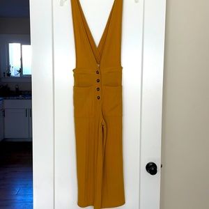 Mustard colored tank/cropped wide leg jumper